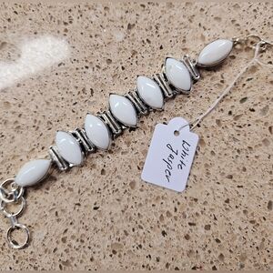 WHITE JASPER GEMSTONE JEWELRY BRACELET